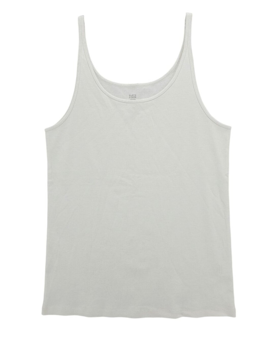 EILEEN FISHER White Tank Top Cami Scoop Neck 100% Organic Cotton XL